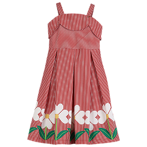 VESTIDO BARRADO CORAÇÃO EM FLOR VERMELHO