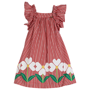 VESTIDO BARRADO CORAÇÃO EM FLOR
