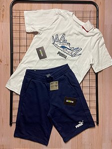 Kit Puma ( Camiseta + Bermuda ) - Tamanho P serve M