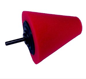 Cone de Polimento de Rodas e Cantos 80mm Eixo 6mm Vermelho Macio Sigma Tools