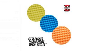 Kit de 3 Boinas para Polimento Espuma Waffle 8"  Sigma Tools