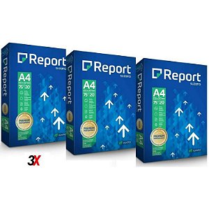 Papel Sulfite A4 Report Kit 1500 Folhas  3 Pacotes