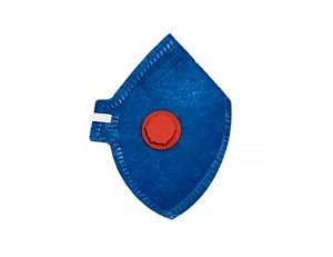 Kit 100 Máscara Respirador Descartável Pff1 Com Válvula Azul
