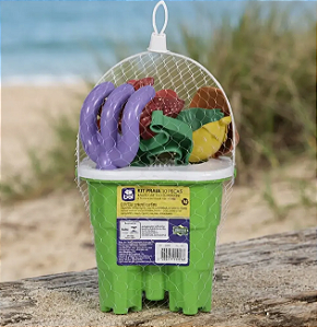 Kit Baldinho de Praia Castelinho com 10 Peças Cores Sortidas Bel