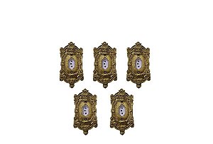 Conjunto de 5 Espelhos Colonial com Tomada Nova de 3 Furos