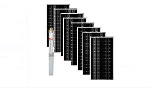 Kit Bomba Solar Ebara Ecaros 4bps4 15 Ci 2200w + 8 Placas Solares