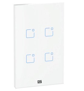 Interruptor Touch 4 Botoes Wi-fi + Rf com Placa 4x2 Whome Branco