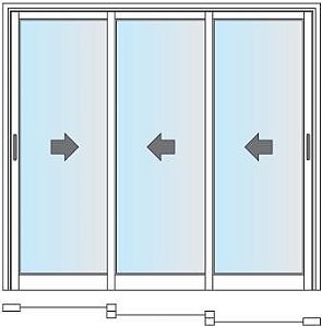 Porta De Correr Com 03 Folhas