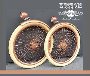Kit Rodas Para Food bike e Carrinho Gourmet Cor Cobre - FoodBike Bicicleta