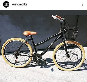 Bicicleta Simples Retrô - Retrô Vintage Inspired Harley Feminina Pneu Marrom