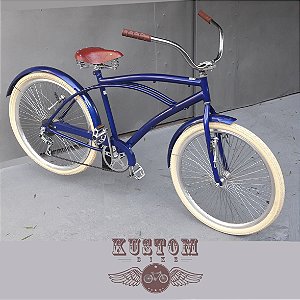 Bicicleta Royal Beach Cruiser - Rodas 72 Raios Aro 26 Retrô Vintage Caiçara  - Kustom Bike - Bicicletas com Personalidade