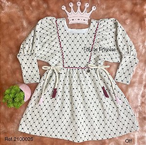 Vestido Infantil Menina Mil Corações - Kiki Xodó