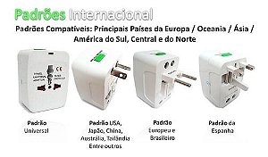 Adaptador Tomada Universal Padrão 150 Países