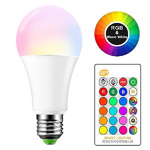 Lampada de Led Bulbo 12w Bocal E27 RGB c/ Controle Remoto (LK-RGB-12W)