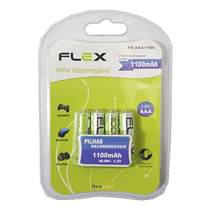 KIT 4 PILHAS RECARREGAVEIS AAA 1100 MAH