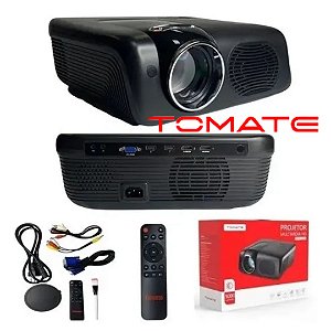 Projetor led 5000 lumens home cinema tomate mpr-2008