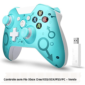 Controle sem Fio Xbox One/XSS/XSX/PS3/PC – Verde