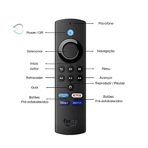 Controle Remoto Amazon Fire TV Stick Lite | 3 Geração | 4k | 4k Max