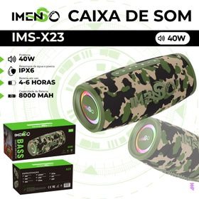 Caixa de Som 40w IPX6 RGB Camuflada X23