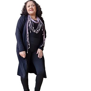 Cardigan em Viscolycra Feminino com bolsos