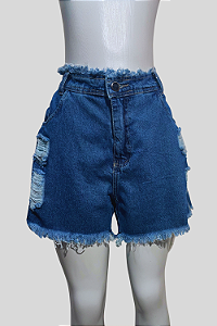 Shorts Jeans Barra Desfiada