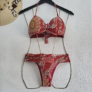 Biquíni Feminino com Bojo Tanga Dupla Face Est e Liso