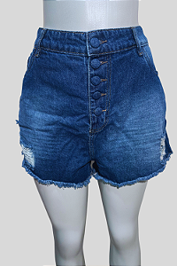 Shorts Feminino com Botão Forrado Felize