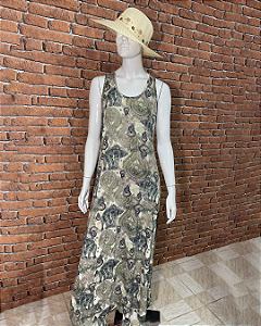 Vestido Saída Feminino Longo Nadador Estampado