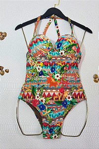 Maiô Feminino com  Bojo Fixo Detalhes nas Costas