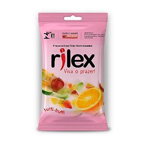 Preservativo Lubrificado Com Aroma De Tutti Frutti 3 Unidades Rilex