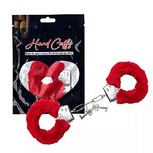 Algemas de Metal Revestida Com Pelúcia Vermelha - Sexy Import