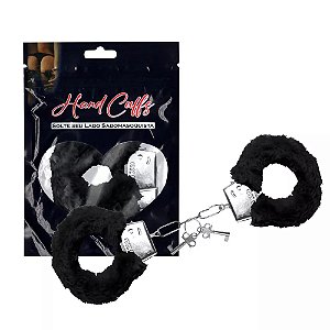 Algemas de Metal Revestida Com Pelúcia Preta - Sexy Import