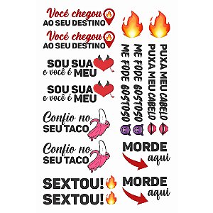 Tatuagem Adesiva Temporária 10 x 15 - Ponto Sex SKU02