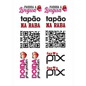 Tatuagem Adesiva Temporária 10 x 15 - Ponto Sex SKU13