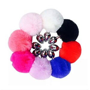 Plug Anal em Aço Prateado Tamanho P com Pompom Sexy Import