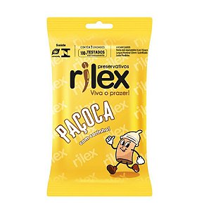 Preservativo Lubrificado Com Aroma De Paçoca 3 Unidades Rilex
