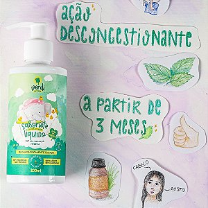 Sabonete Liquido e Shampoo 100% Natural Espuma de Vapor com Oleo Essencial de Menta Verdi
