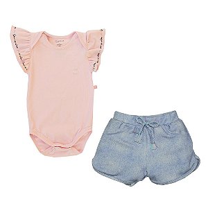 Conjunto Body e Short Bebê Menina Neon Vibes - Grow Up