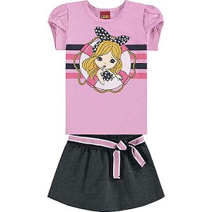 Conjunto Blusa e Shorts Saia - Kyly