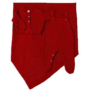 Saída Maternidade Tricot Vermelho - Mini Lady