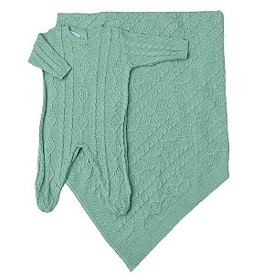 Conjunto Tricot Saída Maternidade Verde - Mini Lord