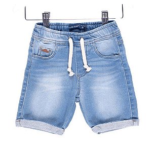 Bermuda Jeans com Cordinha - Mania Kids