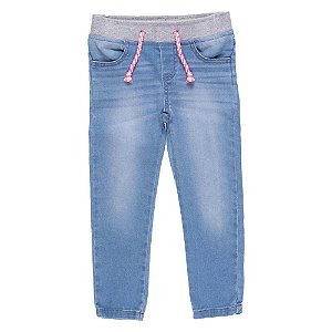 Calça Jeans Cordinha Rosa - Mania Kids