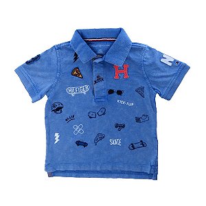 Camisa Polo Infantil Menino Pizza - Tommy Hilfiger