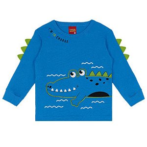 Camiseta Azul Safira Infantil Menino-Kyly