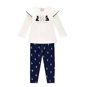 Conjunto Off White Infantil Menina - Milon