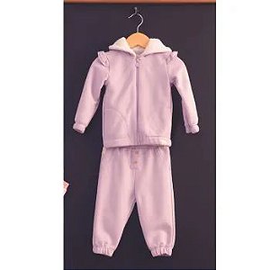 Conjunto Moletom Felpado Lilás Infantil Menina  - Bugbee