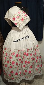 Saia estampada florida rosas