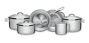 Jogo de panelas Tramontina Fundo Triplo Solar 6pcs Inox 65510200