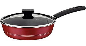 Frigideira Tramontina Antiaderente c/Tampa Sicilia 24cm 2,5l Vermelho 20406724